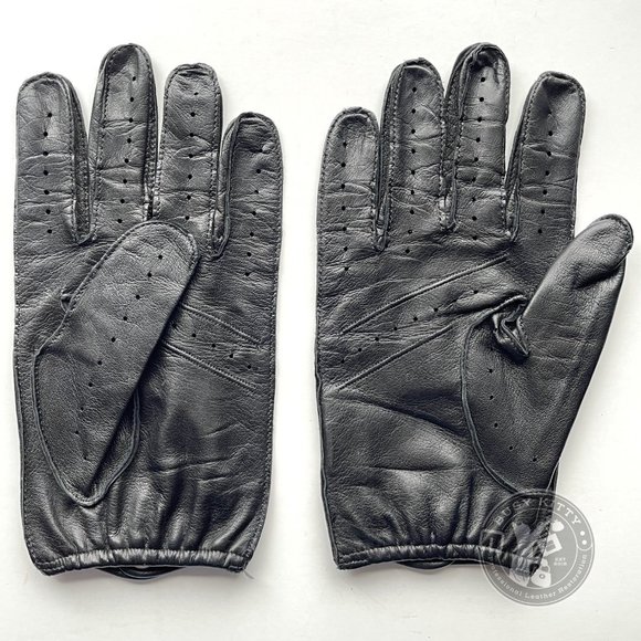 NWOT Vintage Coach Black Leather Men's Driving Gloves Medium - Style No. 2020 - Picture 4 of 8